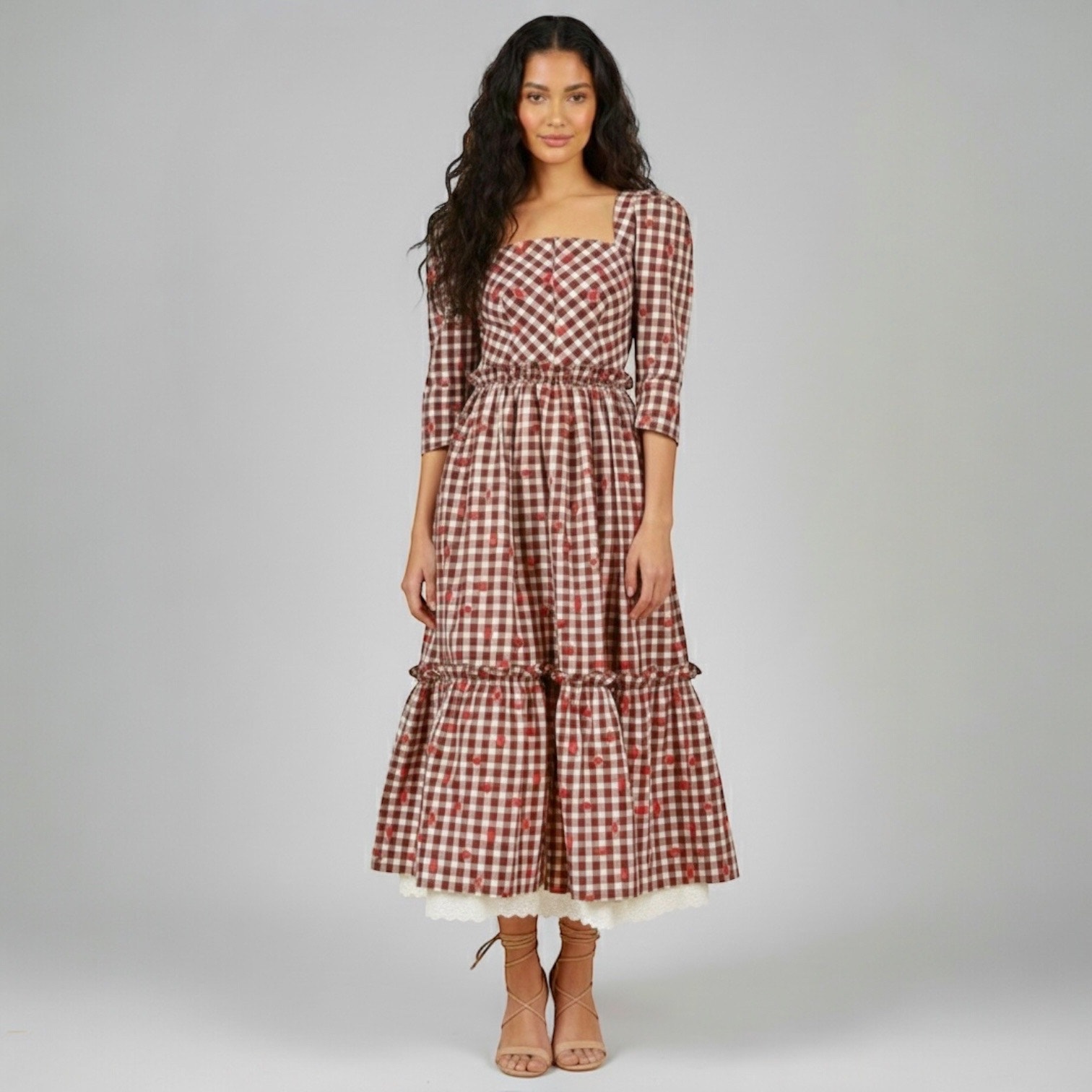 Hunter Bell Gillian Odessa Check Plaid Maxi Dress Size 2